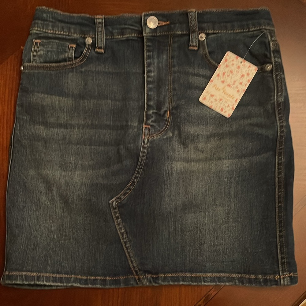 Free People Women's Dark Blue Skirt-Short